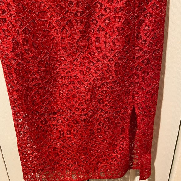 NWOT~Stunning Red Lace Halter Dress by Topshop - Picture 3 of 12